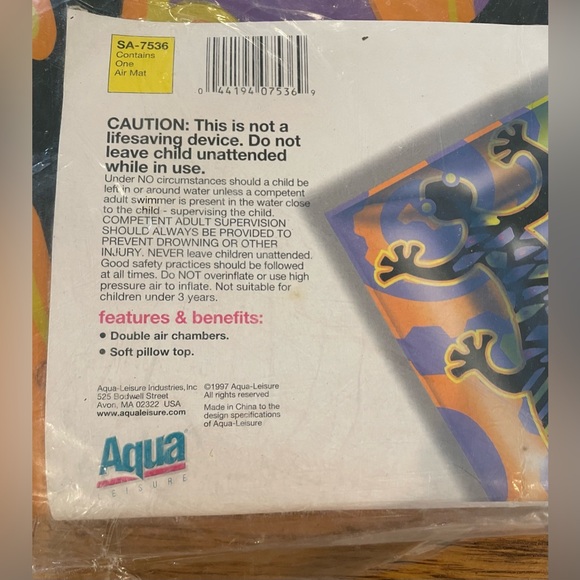 NWT AQUA LEISURE, Transparent Air Mat, BIG length 72 inches - Picture 2 of 5